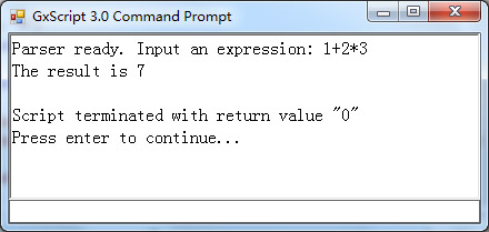 Input:1+2*3, Output: The result is 7